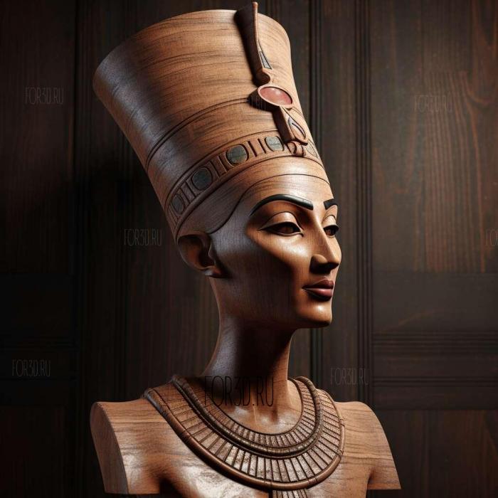 Nefertiti 4 stl model for CNC